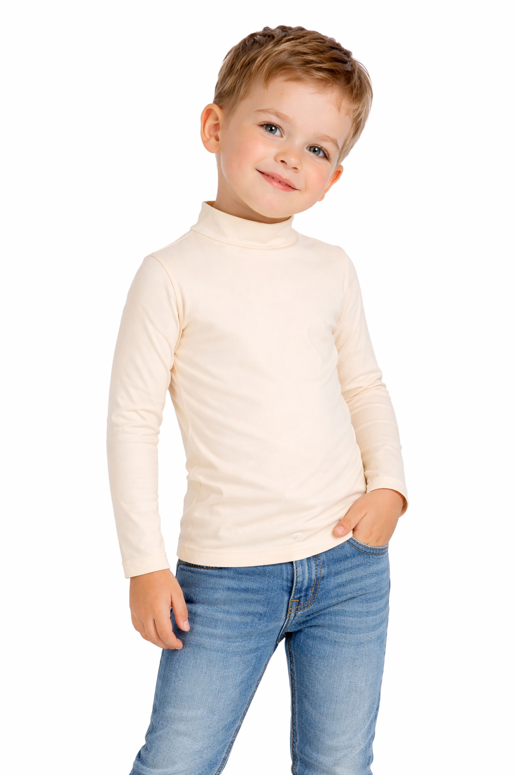 MAGLIETTA DANZA COLLO LUPETTO LYCRA CARNE BABY